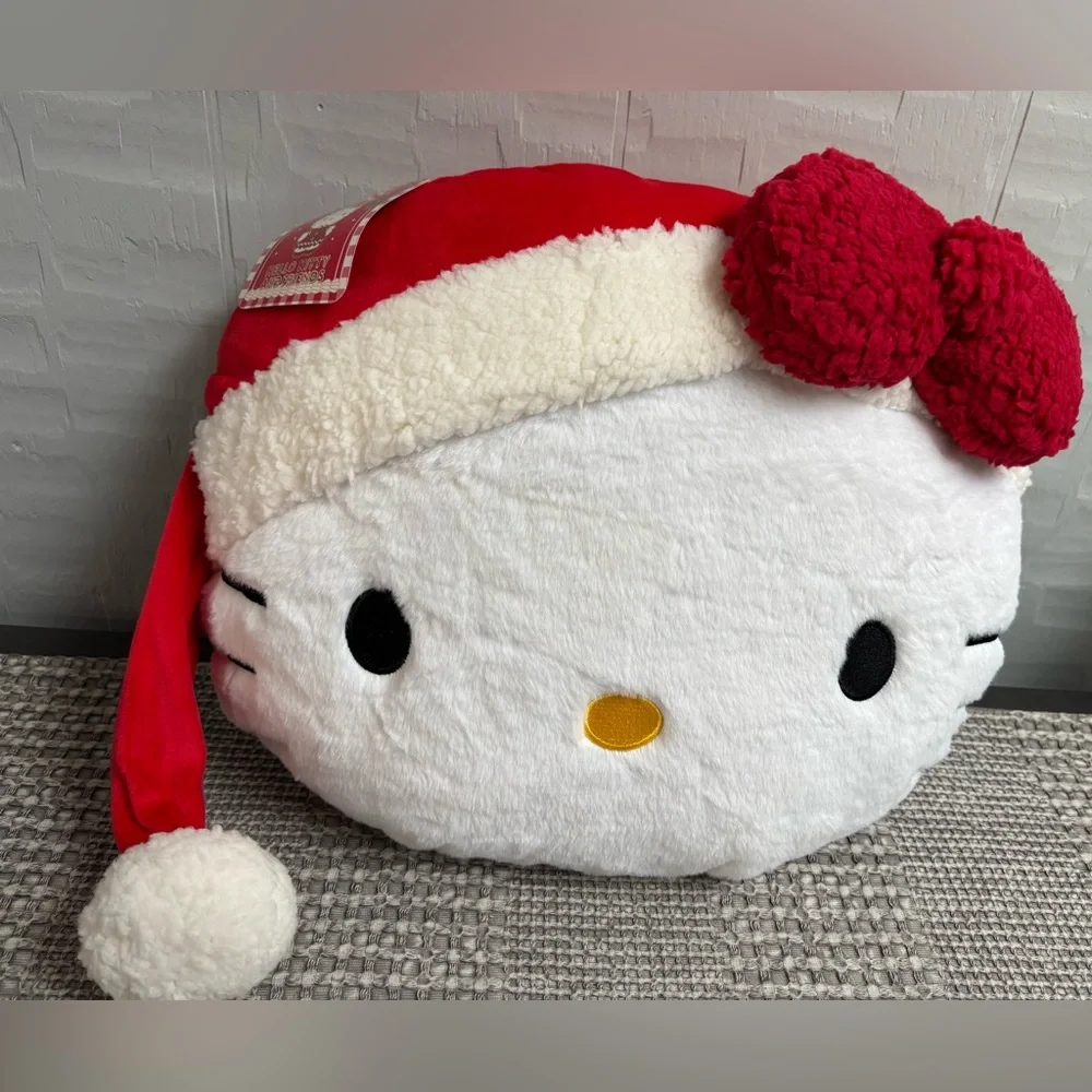Hello Kitty with Christmas Hat Decorative Pillow